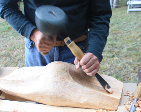 Holzbearbeitung mit Schnitzen am Kohlhof - Kurs Holzbau