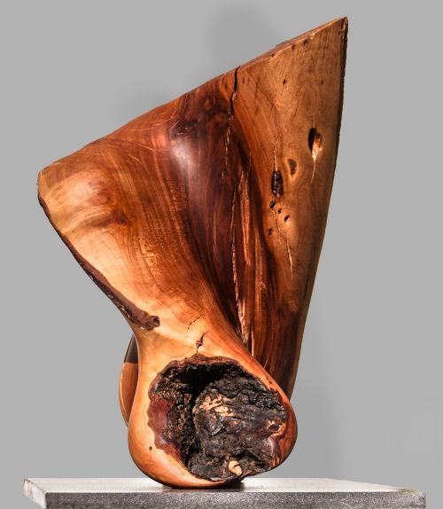 Skulptur von Barbara Guthy aus Zierkirschholz: Inneres Feuer